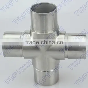 Stainless Steel Handrail Tube Connector Elbow 4 Way Tee thumbnail-1