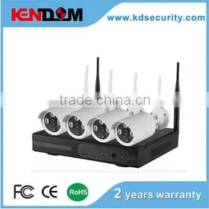 1.0MP Wireless ip Camera 4ch H.264 Video Compression Bullet Camera Wireless Cctv Kit Wireless Cctv Camera Kit thumbnail-1