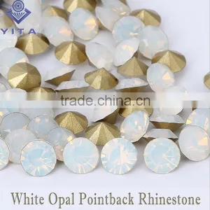 Opal Color Rhinestone ,opal White Color Chaton,pointed Back Rhinestone for Wedding Clothes thumbnail-1