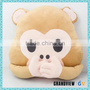 Funny Plush Animal Monkey Shaped Whatsapp Emoji Pillows For Decorative thumbnail-1
