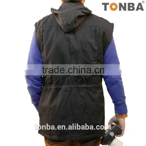 New Design Cotton Photography Camera Vest for Hiking and Trekking Hooded Vest Jacket -Black ,Light Grey thumbnail-5