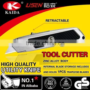 Tool Cutter 2pcs Trapezoid Blade Zinc Alloy Auto Retractable SK5 Blade Utility Cutter thumbnail-1