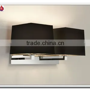 Double Swing Hotel Wall Lamps and Black Fabric Shade MB920-2 thumbnail-1