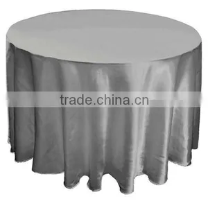 Gray Satin Round Table Linen/table Cover for Weddings thumbnail-1