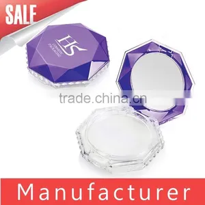 Unique Purple Diamond Face Powder Container With Mirror thumbnail-1