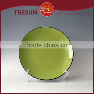 Two Tone Color Glazed Plates, Cheap Ceramic Plate Wholesale thumbnail-2