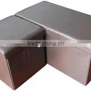 Stronger!! Pink PVC Leather Foldable Storage Stool thumbnail-1