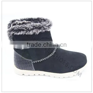 Ankle Fur Lining Rubber Sole Leather Boots thumbnail-2