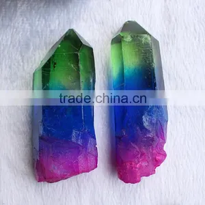 Rainbow Aura Quartz Points Crystals Healing Stones thumbnail-2