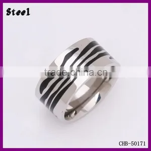 Wholesale 316L Fashion Jewelry Ripple Pattern Simple Finger Ring thumbnail-1