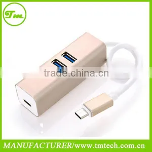 Aluminum USB-C Type C USB 3.1 High Speed 4 Port HUB Adapter For MacBook Nokia N1 thumbnail-1