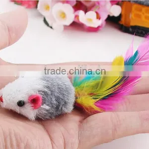 Long Haired Mice Cat Toy Funny Colored Fur Mice Toy For Kitten thumbnail-6
