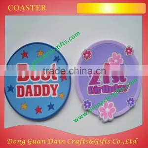Circular Pattern Parinted With Lively High Quality Sofe Pvc Coaster thumbnail-4