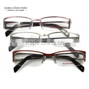 New Design Wholesale Modern Stainless Steel Name Brand Carmim Men/women Eyewear Glasses Optical Eyeglasses Frame AW102 thumbnail-5