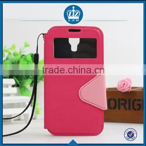 LZB Fashion Color Contrast Series View Windows PU Leather Case Flip Cover for Iphone 4 thumbnail-4