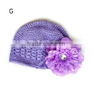 Newsboy Baby Beanie Kufi Hats With Peony Flower thumbnail-1