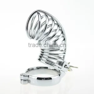 Padlock Hand-polished Sex Toys For Men Stainless Steel Lockable Penis Cage thumbnail-6