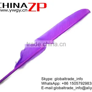 CHINAZP Imitation Eagle Plume Bulk Dyed Lavender Turkey Pointers Quill Large Feathers for Fashion Decorations thumbnail-3
