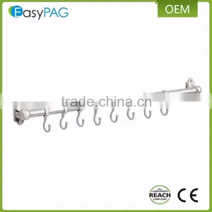 EayPAG Wall Mount Rail Bar and 8 Hooks Kitchen Organizer ,201 Stainless Steel thumbnail-1