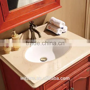 WTS-822TLO 32-Inch Marble Stone Top Single Sink Bathroom Vanity With Red Oak Finish Cabinet thumbnail-2