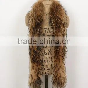 2015 Long Racoon Fur Scarf for Women thumbnail-2