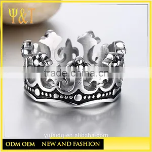 Jingli Jewerly Cheap Wholesale Stainless Steel Mens Crown Rings,casting Fine Crown Rings (HF-068) thumbnail-1