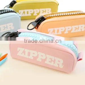 Custom School Canvas Pencil Case With Big Zipper for Students thumbnail-3