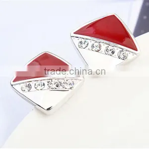 Europe Silver High Quality Copper Cuff Links Mens Square Enamel Cufflinks for Shirts thumbnail-6