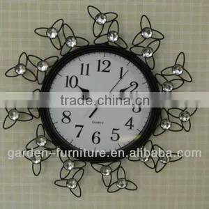 Wrought Iron Craft Stylish Metal Wall Clock Diamond thumbnail-1