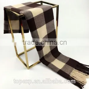 Winter Knitted Check Long Acrylic Scarf thumbnail-2