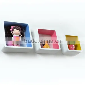 Rounded Floating Cube Wall Storage Shelves thumbnail-3