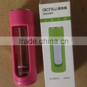 BPA-Free Glass Water Bottle With Lid Protable thumbnail-4