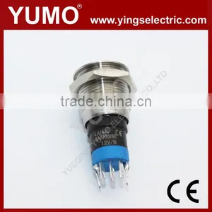 LA16JSF-11E Blue Push Button Monetary With Lamp Stainless Steel 12V DC thumbnail-4