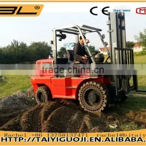 4.0T Diesel Engine Forklift, 4x4 Forklift Loader, Farm Tractor thumbnail-2