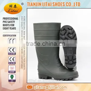 Green Black Cheap PVC Safety Rain Boots thumbnail-1