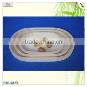 Wholesale Simple Elegant S/3 Home Storaging Oval Pine Tray thumbnail-5