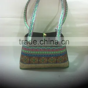 High Quality Best Selling Bamboo Handbag With Colorful Clothing From Vietnam thumbnail-1
