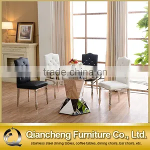Luxury Granite Top 48 Inch Round Dining Table With Stainless Steel thumbnail-6