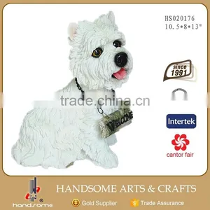 13.5 Inch Resin Realistic Animal Home Decoration Welcome Dog Statue thumbnail-2