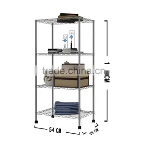 4-Tier Carbon Steel Black Shelf Storage Wire Metal Rack Shelving Suitable For Kitchen Home and Office thumbnail-5