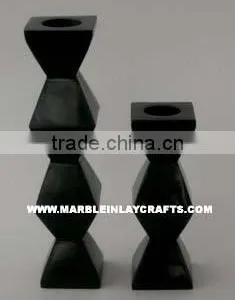 Soapstone Black Candle Holder thumbnail-1