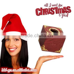 2014 New Product Christmas Decorative Faux Leather Square Tissue Box M-3A-1(PW-13),China Hotel Article Supplier thumbnail-1