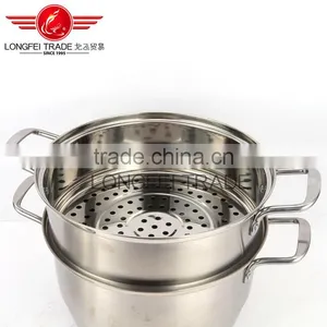 2016 New Design High Quality Stainless Steel Steamer Cooking Pot With Hollow Handles and Metal Lid thumbnail-5