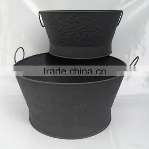 Garden Tubs Galvanized Set Of 2 Pcs thumbnail-1