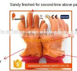 DDSAFETY Hot Sale Orange Pvc Glove With Acrylic Boa Liner thumbnail-5