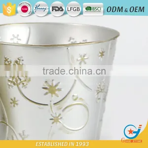 Factory Price Iron and Zinc Homeware Embossing Best Way to Water Plants in Pots Steel Pots Galvanized Flower Pot thumbnail-5