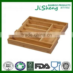 TOP Quality Unique Bamboo Expandable Bamboo Kitchen Drawer Organizer for Kitchen Tools thumbnail-2