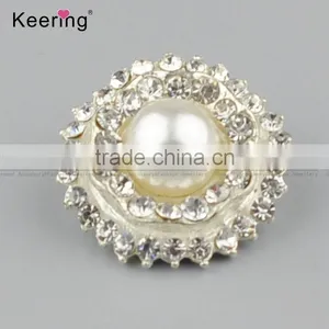 Fashionable Custom Pearl Rhinestone Buttons for Garments WBK-1464 thumbnail-1