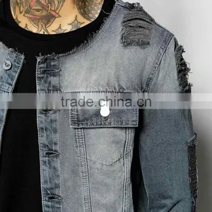 Cool Ripped Cheap Windbreaker Jacket With Button for Men 2016 thumbnail-3