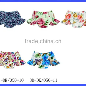New Style Blowers Flower Printed Ruffle Baby Shorts Lace Stringy Selvedge Beautiful Babay Cloth Short Pants thumbnail-5
